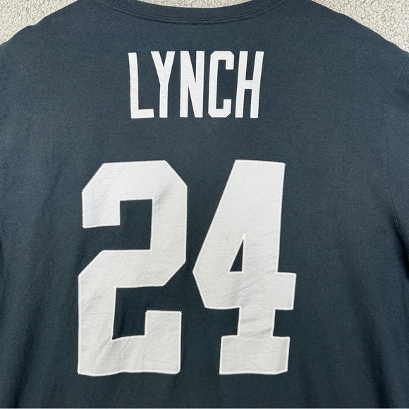 NFL Oakland Raiders Football Team #24 Marshawn Lynch Nike Cotton T-shirt Men’s - Picture 9 of 13